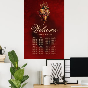 Poster Coração de paixão romance e amor.