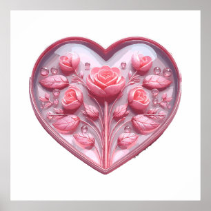 Poster Coração de Rosas