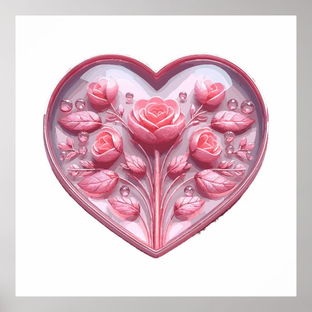 Poster Coração de Rosas (Frente)