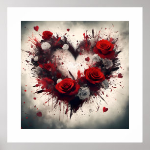 Poster Coração de Rosas