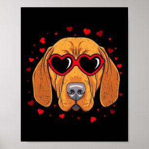 Poster Coração de São Valentim do Vizsla Húngaro Amantes