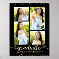 Coração de Script Fotográfico com Graduação Dourad