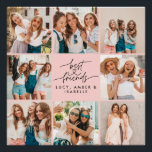 Pôster Coração de script - melhores amigos do multi-foto<br><div class="desc">Bons amigos modernos e fotógrafos modernos e bonitos,  simples e elegante presente de poster preto e rosa decor doméstico.</div>