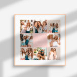 Pôster Coração de script - melhores amigos do multi-foto<br><div class="desc">Bons amigos modernos e fotógrafos simples e elegantes presentes de poster cor-de-rosa com decoração.</div>