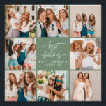 Pôster Coração de script - melhores amigos do multi-foto<br><div class="desc">Belo coração,  belo e multifotógrafo,  melhores amigos,  simples e elegante dom da decoração doméstica,  verde e poster branco.</div>