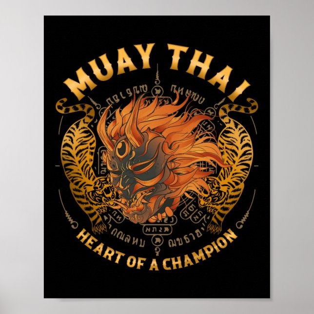 Poster Coração de um Campeão - Kickboxing e Muay Thai Oni (Frente)