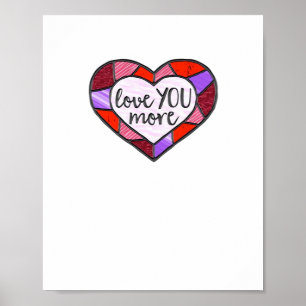 Poster Coração de Vidro Mosaico Artístico Ama Você Mais