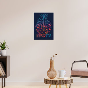 Poster Coração de Violão