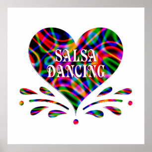 Poster Coração Divertido Salsa Dancing