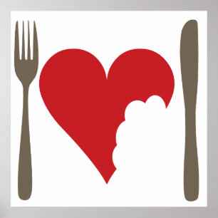Poster Coração do amor da comida do amor