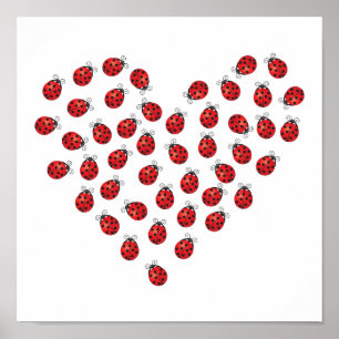 Pôster Coração do amor do joaninha