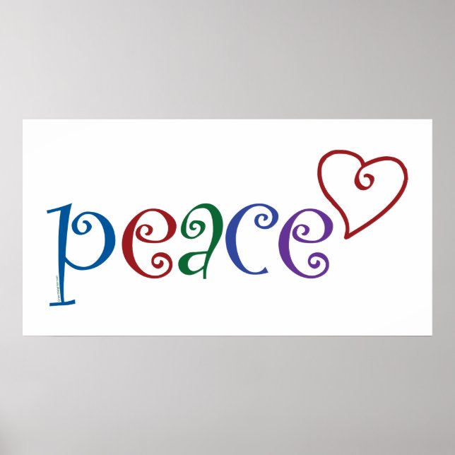 Poster Coração do Amor, Paz (Frente)