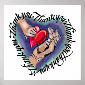 Pôster Coração do Cheio do obrigado