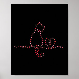 Poster Coração do Dia dos Namorados do Gato Luzes de Cord