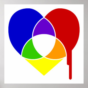 Poster coração do gráfico de cores