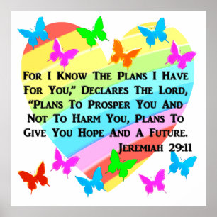 POSTER CORAÇÃO E CORAÇÃO JEREMIAH 29:11