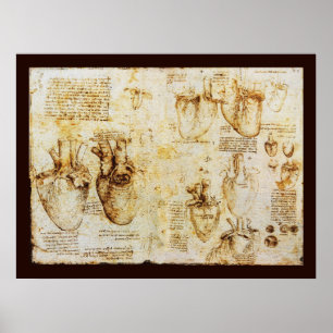 Poster Coração E Seus Vasos Sanguíneos, Canvas Sepia