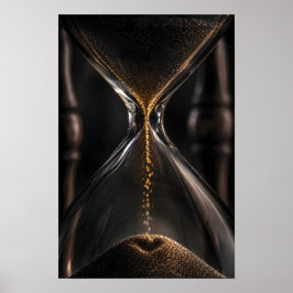 Poster Coração em Forma de Ampulheta de Areia