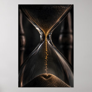 Poster Coração em Forma de Ampulheta de Areia