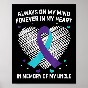 Poster Coração Em Memória do Meu Tio Conscientização sobr