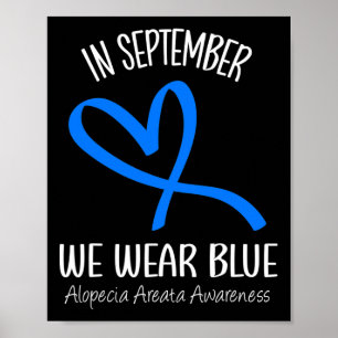 Poster Coração Em Setembro Vestimos Alopecia Azul Areata 