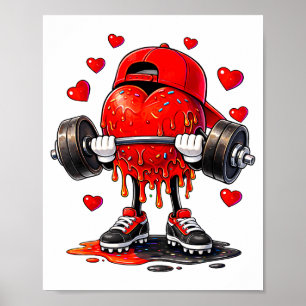 Poster Coração engraçado do ginásio de halterofilismo Fit