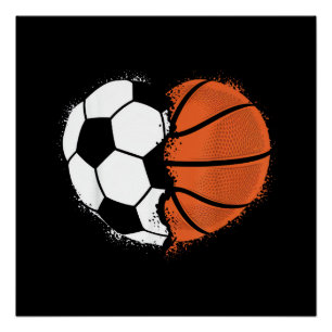 Pôster Coração Esportes Futebol Basquete Bola Amante Vale