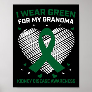 Poster Coração Eu Visto Verde Para A Minha Avó Doença De