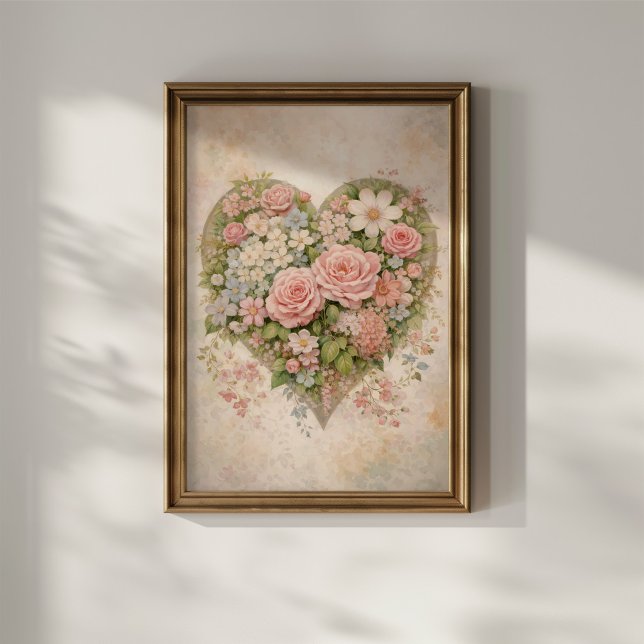 Poster Coração Floral (Criador carregado)