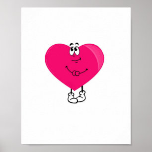Poster Coração fofo, coração rosa
