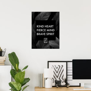Poster Coração gentil. Mente forte. Espírito corajoso. Ar