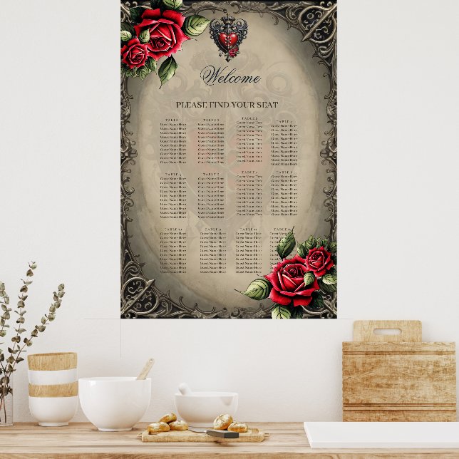 Poster Coração gótico elegante, mas místico (Cozinha)