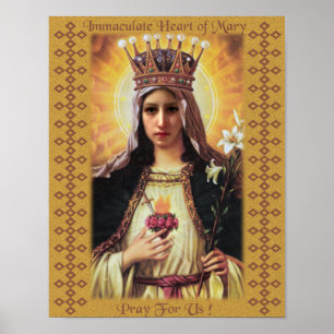Poster Coração imaculado da imagem devocional de Mary