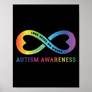 Poster Coração Infinito Amor Conscientização do Autismo N