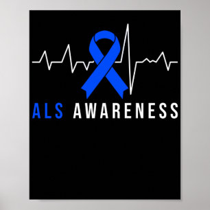 Poster Coração Latejante da Fita Azul de Conscientização 