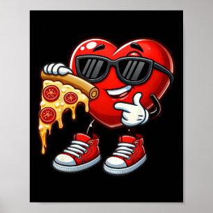 Poster Coração Legal Comendo Pizza Namorado Engraçado Cri