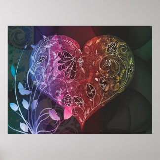 Poster coração maduro funkadélico de amor