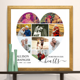 Poster Coração Moldou 9 Fotografias para sempre em nossos