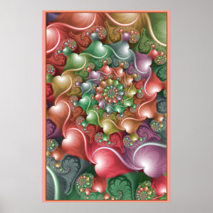 Poster Coração Pastel em Espiral