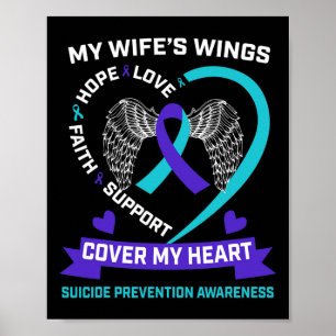 Poster Coração Púrpura de Teal Menina Minha Esposa Sensib