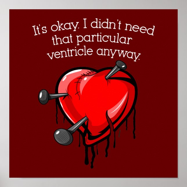 Pôster Coração quebrado anti-Namorados (Frente)