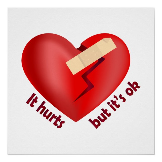 Pôster Coração quebrado curado com correção e citação de  (Frente)