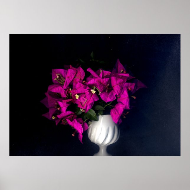 Poster Coração rosa no preto (Frente)