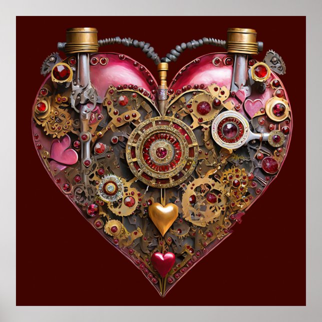 Poster Coração Rubi do Streampunk no Dia dos Namorados (Frente)