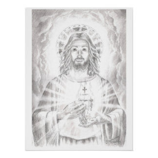 Pôster Coração Sagrado de Jesus, Desenhado por Jenny McLa