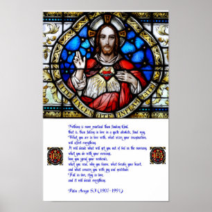 Poster Coração sagrado e oração de Arrupe