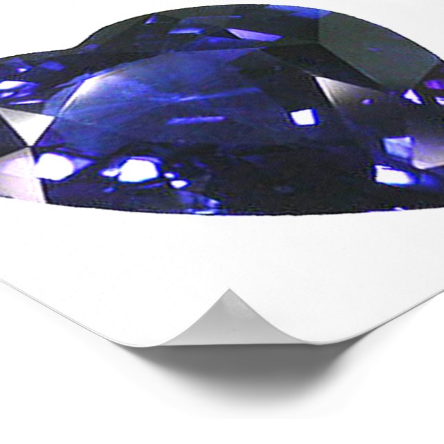 Poster Coração - Sapphire Azul (Borda)