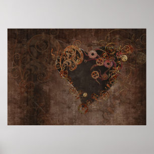 Poster Coração Steampunk
