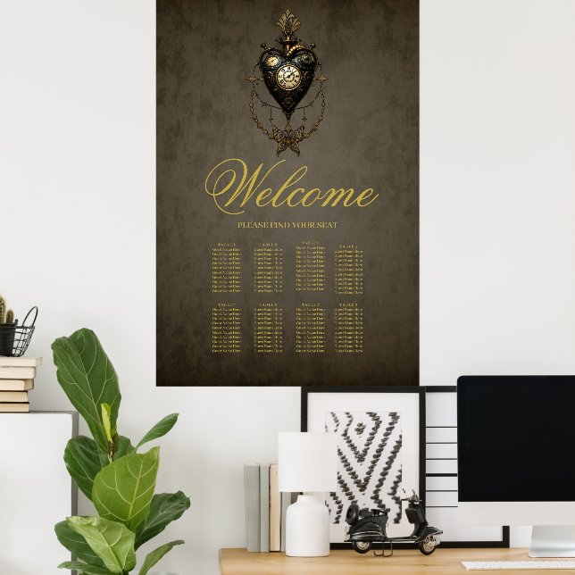 Poster Coração Steampunk, (Escritório em casa)