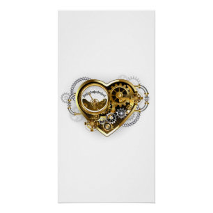 Pôster Coração Steampunk com Manômetro